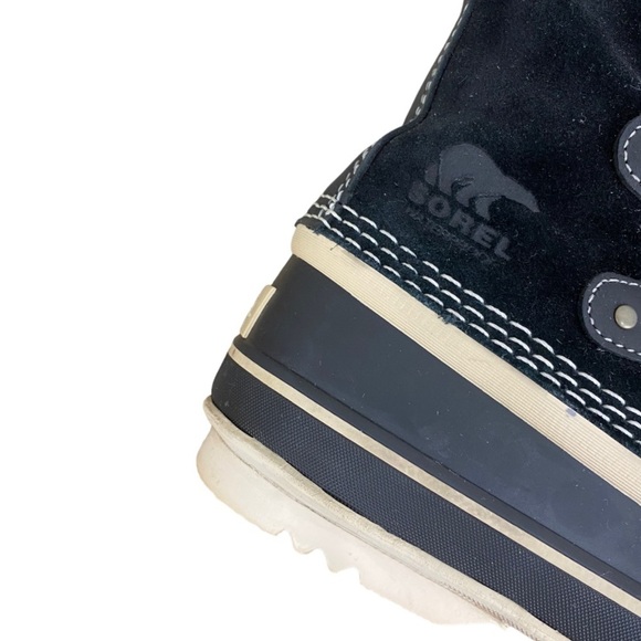 SOREL Joan of Arctic Black Suede Snow Boots with Faux Fur - Picture 4 of 11